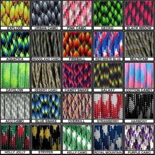 550 paracord parachute cord Mil Spec Type III 7 Strand   10ft 20ft 