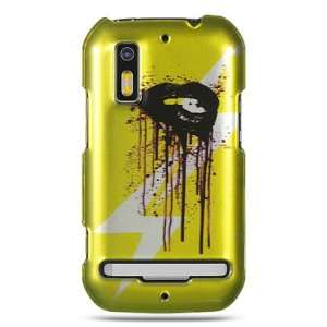  Yellow crystal case with lip design for the Motorola 