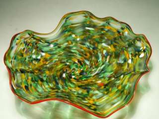 Hand Blown Hot Glass Art Wall Platter William Hagy  