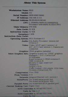 SGI O2 250MHz R10K IP32   576MB   AV   9 GB Irix 6.5 ++  