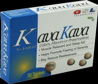 Kava Kava Muscle Relaxant Sleep Aid Reduce Restlessness 30 tablets 500 
