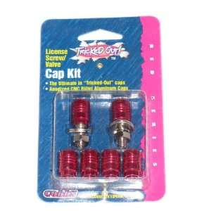  Cobbs Tricked Out Red License Screw / Valve Cap Kit (RED 