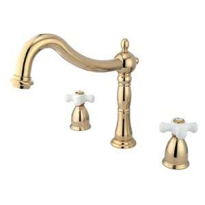 Kingston Brass KS1342PX Polished Brass Heritage Double Handle 8 to 14 