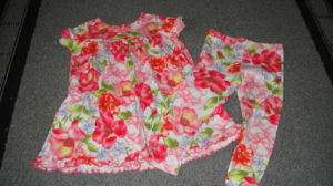 BOUTIQUE BABY LULU WILD ROSE 3T DRESS LEGGINGS SET  