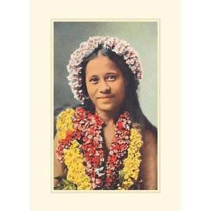  Hawaiian Girl, Polynesian Culture Note Card, 5x7