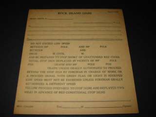 Old Rock Island RAILROAD Train Order Documents Pad 200  