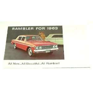  1963 63 AMC RAMBLER BROCHURE Ambassador American 