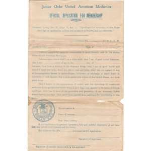 1930s United American Merchanics Junior Member Order 