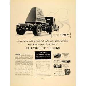 1936 Ad Chevrolet Trucks Vehicle General Motors Auto   Original Print 