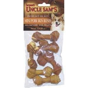  Mini Pork Skin Bones Dog Treats, 3oz