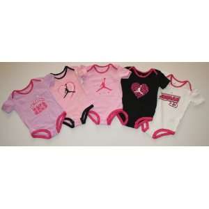 Nike Jordan Jumpman23 Baby/Infant Girls 5 Piece Bodysuit Set Size 9 