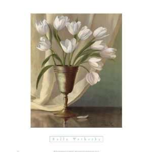  White Tulips in Pewter By Sally Wetherby Highest Quality 