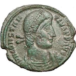  CONSTANTIUS II 350AD Big Ancient Roman Coin CHI RHO CHRIST 