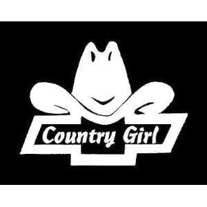  COUNTRY GIRL with WESTERN HAT Vinyl Sticker/Decal (Cowgirl 