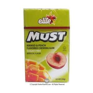   Kosher Must Chewing Gum Mango & Peach Flavored Sugar Free   20 Pieces