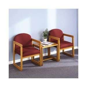  Lenox Series Wood Guest Chair, Ice Blue Fabric/Mahogany 