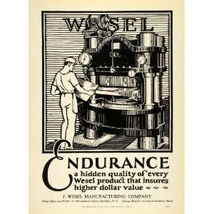 1925 Ad F Wesel Manufacturing Co Endurance Machinery Vintage Machine 