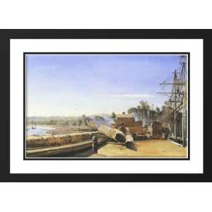 Corot, Jean Baptiste Camille 24x18 Framed and Double Matted Shipyard 