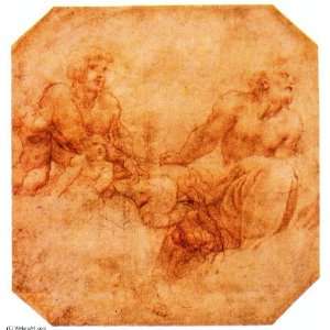   Correggio   32 x 34 inches   Study for two apostl