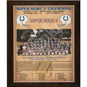   Football Super Bowl 5 V Championship 11x13 Plaque