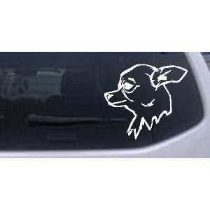 White 24in X 21.8in    Chihuahua Animals Car Window Wall Laptop Decal 