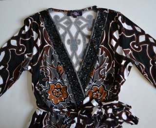   Floral Jersey Wrap Dress XS 0 2 4 UK 4 6 8 NWT Seen on Sofia Vergara