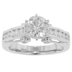  1.92 ct. TW Round Cut Diamond Engagement in 18 kt. Channel 