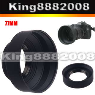 77mm Rubber 3 Stage lens hood For Nikon Canon  