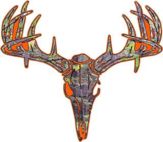   Camo Deer Skull S4 Vinyl Sticker Decal Hunt Whitetail Buck M  