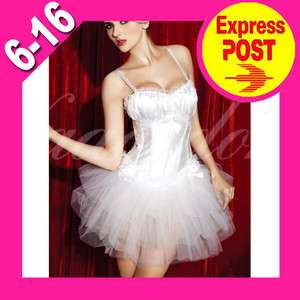 WHITE SWAN Dance COSTUME Dancer lace corset petticoat tutu skirt 