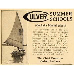  1924 Ad Culver Summer School Maxinkuckee Boys Outdoors 