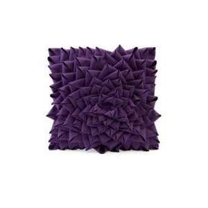   Hand Sewn Pleated Rose Design Square Pillow 14