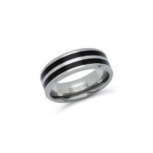  Double Wood Inlay Titanium Wedding Band Sizes 9 to 12, 11 