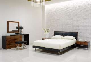 Modern Leather Headboard Platform Bed Bedroom Set NEW  