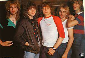 DEF LEPPARD 80s GROUP STANDING TOGETHER DUTCH POSTER  