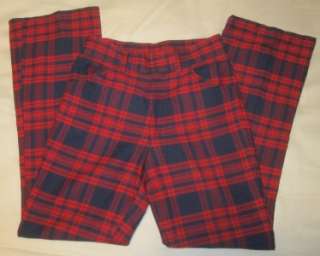 vtg 80s punk rock girl red and blue plaid pants size S  