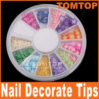 120 PCS 3D Mix Fimo Nail Art Decoration Tips polymer clay slices Wheel 