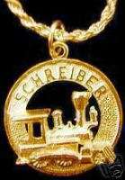 Gold Plated Schreiber Train Silver Charm  