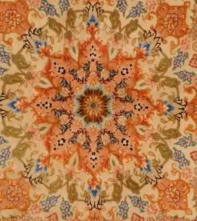 Area Rugs Handmade Persian Carpet Wool Tabriz 3 x 3  