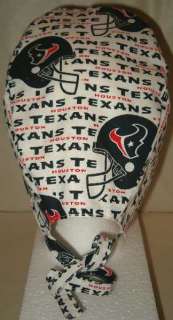 SURGICAL SCRUB HAT CAP MADE W HOUSTON TEXANS NFL FABRIC  