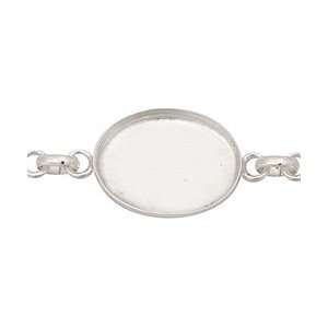 Silver (plated) Oval Bezel Link Bracelet 24x18mm Supplys 