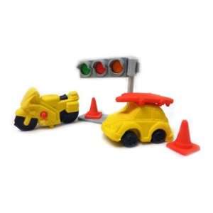  Japanese Fun 3 Piece Traffic Stop Erasers Toys & Games