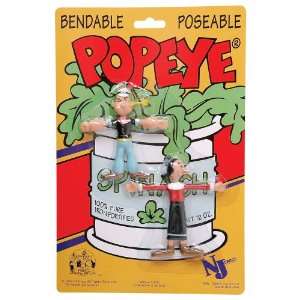    Popeye and Olive Oyl 3 Inch Bendable Mini Figures Toys & Games