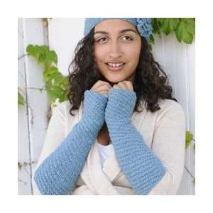    Alice Arm Warmers Fingerless Gloves Blue 