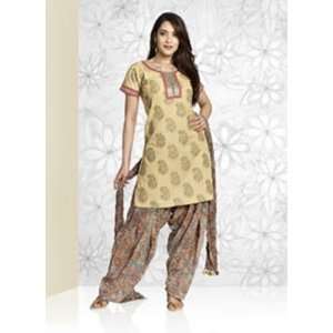  Women Salwar Kameez/ Cotton Kurta Churidhar Biscuit Color 