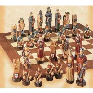   The Crusades Hand Decorated Crushed Stone Chess Pieces Toys & Games