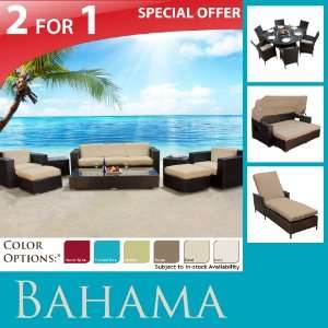   &DINING SET&CANCUN CHAISE LOUNGE&SUN BED 15PC Patio, Lawn & Garden
