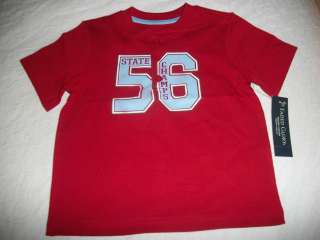   GLORY BOYS INFANT HENLEY TEE SHIRT 24 MOS RED STATE CHAMPS  