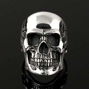 REALISTIC SKULL RING STERLING SILVER 925  SIZE 12  
