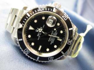 Rolex 2004 Stainless Submariner Date w/ Black Bezel Ref 16610 F Serial 